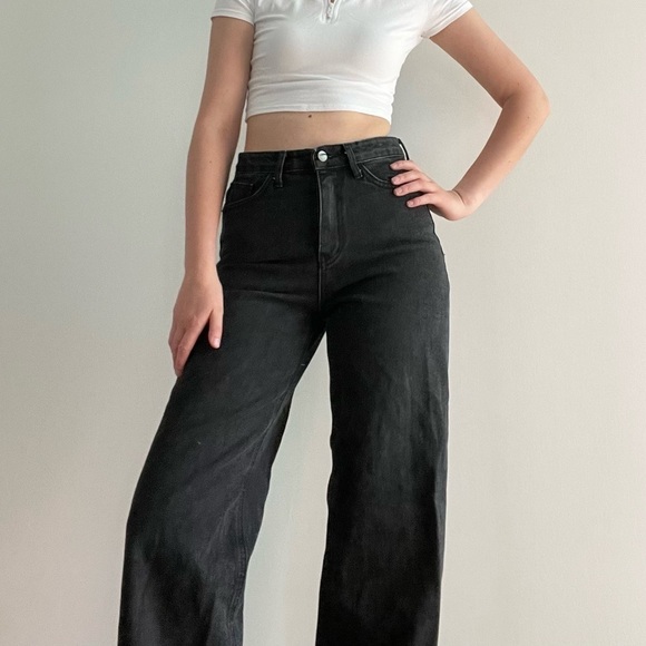 OAK + FORT BLACK  STRAIGHT JEANS - S - Picture 7 of 14